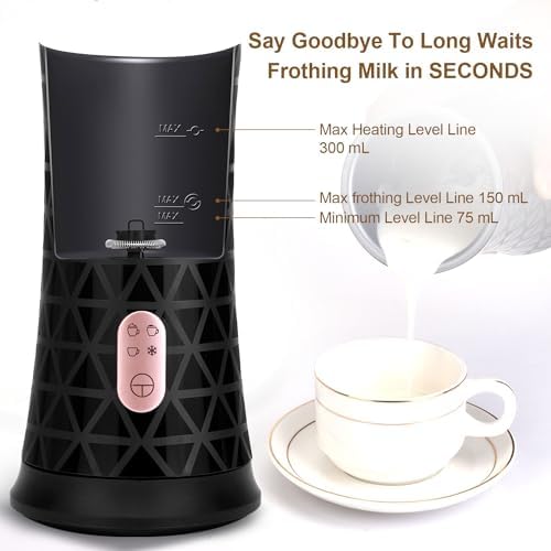Electric Milk Frother,Automatic Hot & Cold Coffee Frother, 240ml Coffee Machine,for Coffee, Latte, Hot Chocolate Milk - Image 2