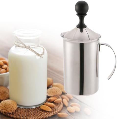 Hand Pump Milk Frother Foamer Cup 600ml Manual Stainless Steel - Image 6