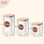 ComSaf Glass Pantry Storage Containers (0.7Qt/1.2Qt/1.6Qt) Set of 6, Square - Image 2