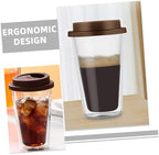 350ml Double Wall Glass Mug with Silicone Lid Coffee Cup - Image 6