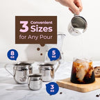 Fit Meal Prep [12 Pack] 3 oz Creamer Pitcher - Stainless Steel Bell Creamers, Mini Cup Container for Serving Milk, Coffee Cream, Salad Dressing, Maple Syrup, Espresso Machine for Restaurant, Cafes - Image 7