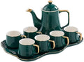 Tea Cups and Ceramic Tray Set of 14 Pieces,Luxury Set with Teapot, Afternoon Tea Coffee Cups, British Porcelain Tea Party Set for Housewarming Gifts by Jayiaine
