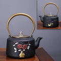 LJYT Teapot Teapots Cast Iron Handmade Teapot Loose Leaf Teapot Filter Heat Tea Kettle Single Home kettle Uncoated vintage cast iron kettle (Color : Roses) by Unknown