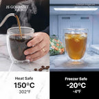 JS Gourmet Borosilicate Double Wall Glass Coffee Mugs - 12oz/350ml - 6 Pack - Image 5