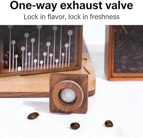 Wood Coffee Bean Storage Can, Coffee Storage Container, Capacity Large 120g, One-Way Exhaust Valve, with Sealing Ring, for Home and Business, Decorate - Image 4