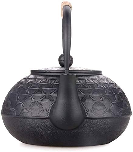 Teapot 1800ML Large Japanese Tetsubin Cast Iron Teapot Tea Kettle for Stove Top with Stainless Steel Infuser and Insulation Handle, Black - Image 4