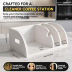 3-in-1 Chemex Caddy with 2 Cork Mats, Coffee Filters/Accessories Organizer, Pour-Over Station, White Bamboo - Image 2