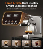 Aromaster 1400W Espresso Machine with Milk Frother, Stainless Steel - Image 3