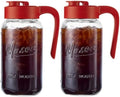 Mason Jar Pitcher, 2 pcs 64 oz (2 quart), Glass Pitcher with Lid by spreccio