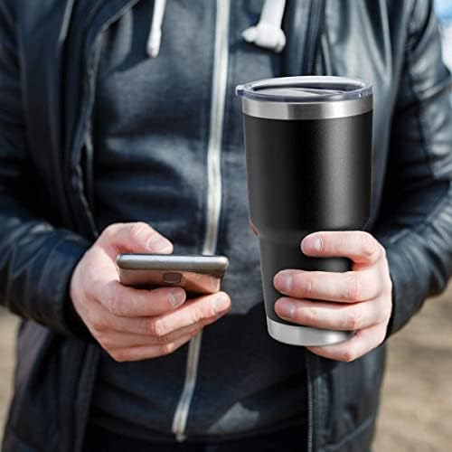 HASLE OUTFITTERS 30oz Stainless Steel Tumbler, Double Wall Vacuum Insulated Travel Mug Tumbler, Durable Insulated Coffee Mug, Gift Box Set (Black, 12) - Image 6