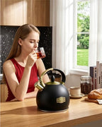 Whistling Tea Kettle Stovetop Stainless Steel, 2.64 Quart （Black） - Image 6