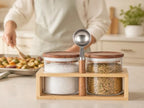 KKC HOME ACCENTS 18 oz Glass Seasoning Jars with Wood Lids, 2 Pack - Image 2