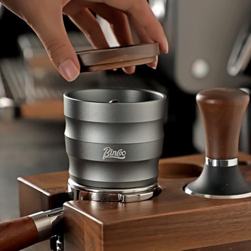Bincoo Aluminum Alloy Dosing Rings Press for Coffee Powder-Espresso Powder Receiver Cup,Coffee Powder Receiver Container,Espresso Grounds Cup 51mm/53mm/58mm(Sliver) - Image 5