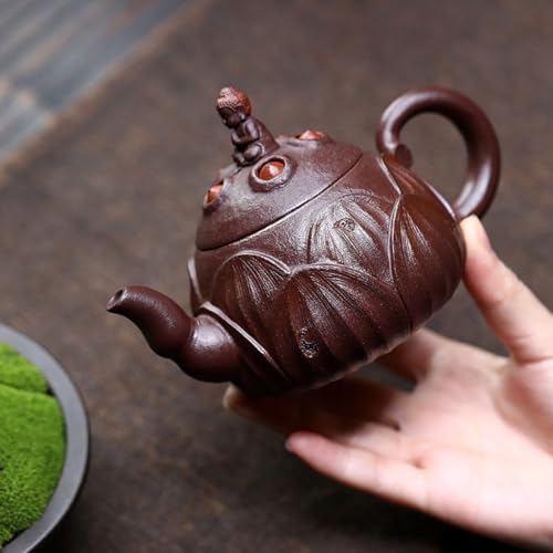 Tea Kettle Household Purple Sand Tea Maker Retro Step By Step Lotus Handmade Teapot Ceramic Tea Infuser - Image 6