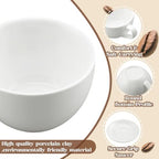 4 Set 16oz Cappuccino Cups with Saucers, Heavyweight Porcelain - Image 4