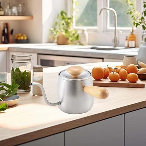 304 Stainless Steel Gooseneck Kettle, Elegant Coffee Pot with Lid for Precision Pouring, Ideal for Tea and Coffee Lovers (Original Color) - Image 2