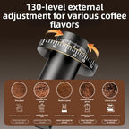 Portable manual coffee grinder with stainless steel burrs and metal body, adjustable for fine to coarse grind, for travel and home coffee brewing (Black1) - Image 4