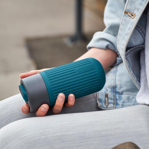 BLACK + BLUM Glass Travel Cup | Durable, Lightweight On-the-Go Tumbler, Lid Lock, Leak-proof - Perfect for Hot & Cold Drinks | Fits in Bike Bottle Cages & Car Cup Holders | Ocean, 11 oz / 340ml - Image 6