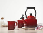 Le Creuset Demi Kettle (1.25 qt.) and 2 Mugs (14 oz. each), Cerise/Black - Image 2