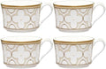 Noritake Trefolio Gold Set of 4 Tea Cup, 7-1/2 oz. by Noritake