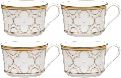 Noritake Trefolio Gold Set of 4 Tea Cup, 7-1/2 oz. by Noritake