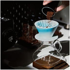 Compatible With Travel，Barista Accessories,Pour Over Coffee Maker Ceramic Cake Coffee Filter Dripper Reusable Filter Cone Drip Holder(1-2 Cup Blue) - Image 3