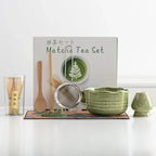Matcha Whisk Set Kit Gift for Mother's Day - Complete 8-Piece Ceramic Matcha Bowl with Spout, Whisk, Scoop, Sifter, Holder & Towel, Elegant Matcha Making Kit for Beginners & Lovers - Image 5