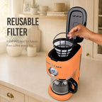 Nostalgia Classic Retro 10 Cup Coffee Maker, Orange - Image 7