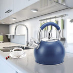 Whistling Tea Kettle for Stove Top Stainless Steel Tea Pot with Ergonomic Silicone Handle Teapot for Stovetop 3.2 Quart / 3 Liter Blue - Image 6