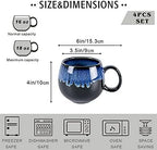 UNICASA Coffee Mugs Set, 18oz Ceramic Jumbo Mugs Set of 4, Porcelain Cereal, Soup Cups with Handles for Coffee, Tea, Milk, Latte and Cocoa, Microwave Safe - Reactive Blue - Image 2