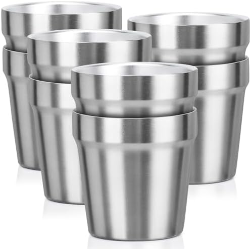 Beasea Stainless Steel Cups 6 oz, 8 Pack Small Bulk Stainless Steel Tumbler Stackable Insulated Mini Cups for Drinking Double Wall Metal Glasses Tin Cups for Home Restaurant Office Party Camping - Image 7