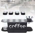 Jiawu Coffee Bean Storage Tubes, 8 Tubes Single Dose Coffee Bean Cellars with One Way Exhaust Valve, Coffees Storage Container with Metal Stand & Funnel, Glass Vials for Tea Nuts - Image 2