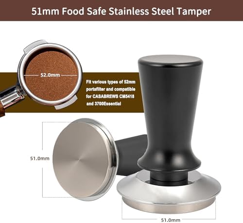 51mm Bottomless Portafilter and Tamper Compatible for CASABREWS Espresso Machine CM5418, 3700Essential, 5418 Pro, Mr. Coffee Espresso and Cappuccino Machine - Image 6