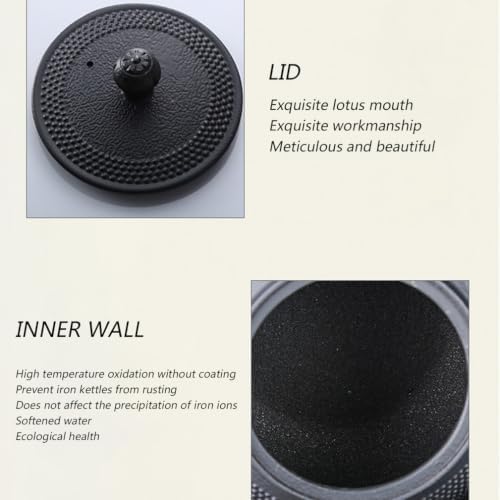 Without Coating Cast Iron Teapot Tetsubin with Stainless Steel Filter Tea Kettle Iron Tea Gift for Adult Father Mother Family,1.8L - Image 6