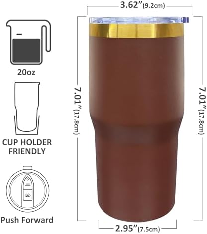 20 oz Tumbler Bulk Stainless Steel Tumblers with Lids and Straws Brown - Image 2