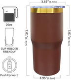 20 oz Tumbler Bulk Stainless Steel Tumblers with Lids and Straws Brown - Image 2