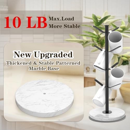 Marble Mug Holder Tree with 2–8 Adjustable Hooks - Image 3