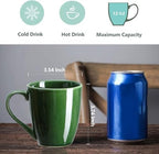 vicrays Coffee Mug Set, 12 Ounce, Set of 6, Ceramic Mug for Men, Women, Unique Glazed Mugs with Handle for Coffee, Tea, Milk, Cocoa, Cereal(Green) - Image 2