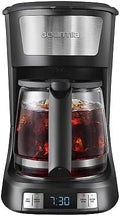 Gourmia 12-Cup Coffee Machine Programmable Coffee Maker, 2 Brew Styles, Adjustable Warm Plate, 60oz Water Reservoir, Delay Brew - Black/Stainless Steel by Gourmia