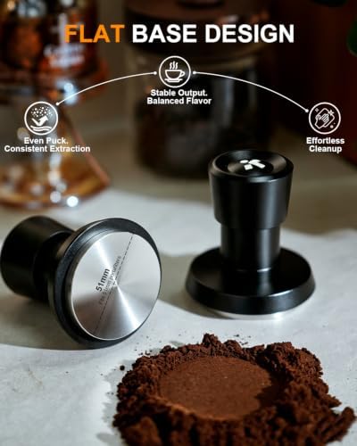 KOFIKOFI 51mm Espresso Tamper 30lb 3-Spring Stainless Steel Flat Base - Image 4