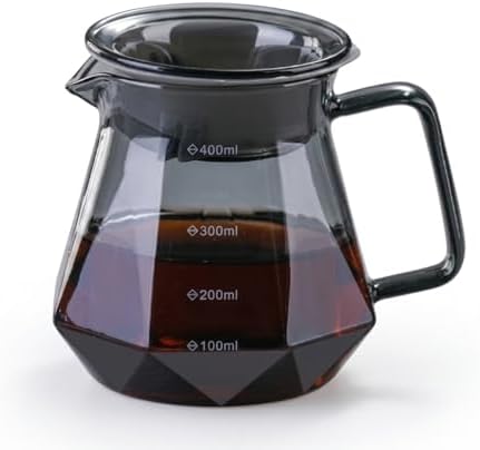 Glass Coffee Maker Carafe with V60 Dripper Server for Pour Over Coffee Brewing (400, Milliliters) by ADINTERNATIONAL