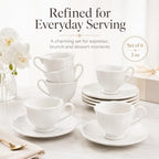 Espresso Cups and Saucers Set of 6, 3 oz White Orchid - Image 7
