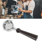 58mm Bottomless Coffee Portafilter, Single Layer Aluminum Alloy Portafilter Handle, Wooden Handle for Expobar Rocket Faema Wega EM19M2 Gemilai Casadio Ascaso Sanremo La Cimbali (F Sandalwood) - Image 7