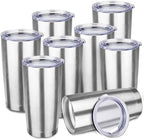 StarSpeed 8 Pack 20oz Stainless Steel Travel Coffee Tumbler,Silver by StarSpeed