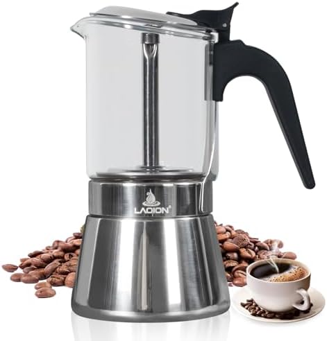 LAOION Stovetop Espresso Maker, 9Cup 360ml Moka Pot, Cuban Coffee Make by LAOION