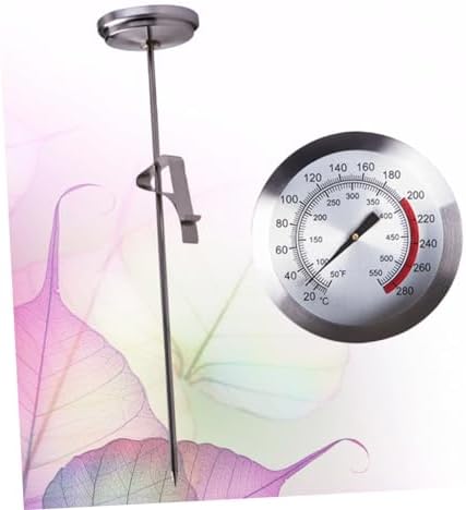 3 Pcs Deep-Fried Pot Thermometer Can Opener Electric Coffee Thermometer Digital Stainless Steel Probe with Fixed Clip Turkey Roasting Rack BBQ Deep Fry Frying Pan Food (Silverx3pcs 23X5.4X5.4CMx3pcs) - Image 2