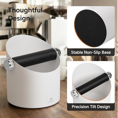 Espresso Knock Box with Coffee Brush, 15-Pucks Capacity, White - Image 6