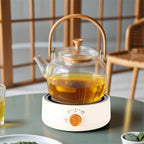 Electric Mini Teapot Stove, 500W 110V Countertop Multifunctional Heater for Ceramic Glass Kettle, Off-white - Image 2