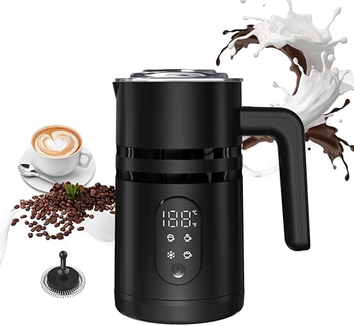 Milk Frother and Steamer, 19.9 OZ Detachable Milk Frother for Coffee with Temperature Display, 4 in 1 Large Capacity Automatic Warm and Cold Foam Maker for Coffee, Latte, Cappuccino by Unknown