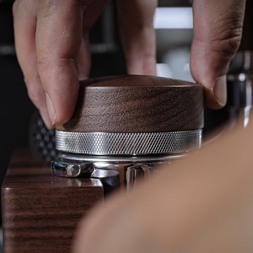 51mm Espresso Distribution Tool Walnut Coffee Distributor Adjustable Depth Stainless Steel Espresso Leveler Premium Espresso Machine Accessories For Coffee Bar - Image 6